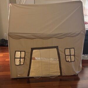 Kids Playhouse Tent in Beige and Brown